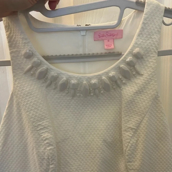 ! Lilly Pulitzer Pearl Resort White Pearl Swirl Dress sz 6 - Picture 5 of 5